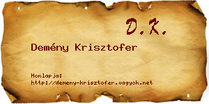 Demény Krisztofer névjegykártya