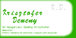 krisztofer demeny business card