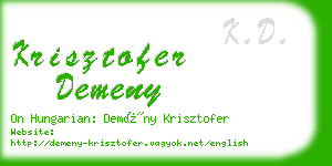 krisztofer demeny business card